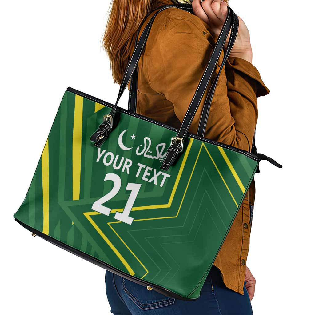 Pakistan Cricket Custom Leather Tote Bag Shaheen Falcon Go Champions