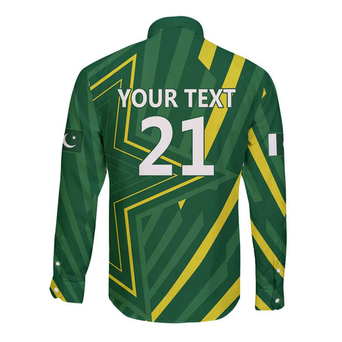 Pakistan Cricket Custom Long Sleeve Button Shirt Shaheen Falcon Go Champions