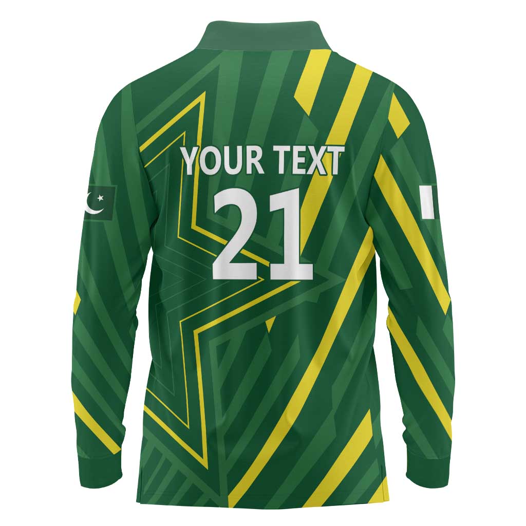 Pakistan Cricket Custom Long Sleeve Polo Shirt Shaheen Falcon Go Champions