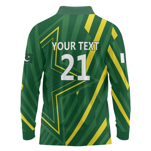Pakistan Cricket Custom Long Sleeve Polo Shirt Shaheen Falcon Go Champions