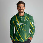 Pakistan Cricket Custom Long Sleeve Polo Shirt Shaheen Falcon Go Champions