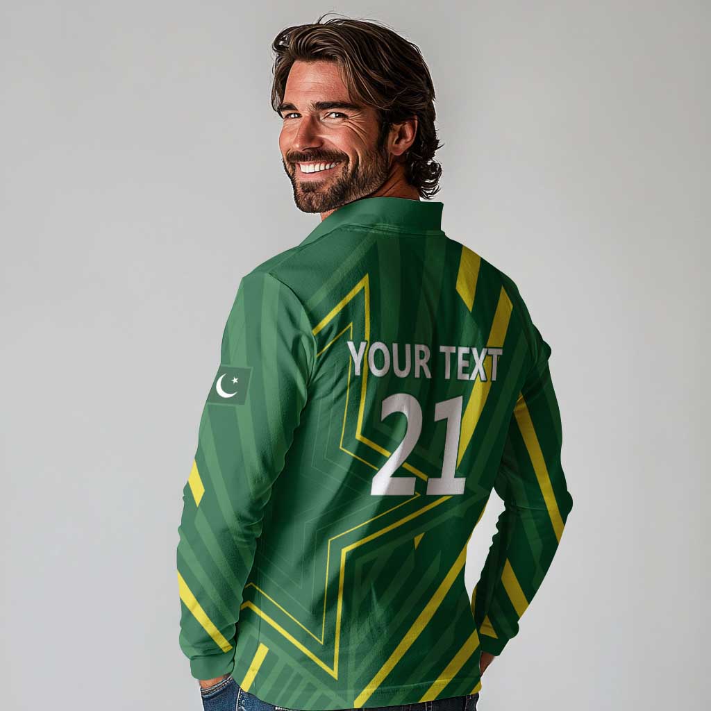 Pakistan Cricket Custom Long Sleeve Polo Shirt Shaheen Falcon Go Champions