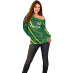 Pakistan Cricket Custom Off Shoulder Sweater Shaheen Falcon Go Champions