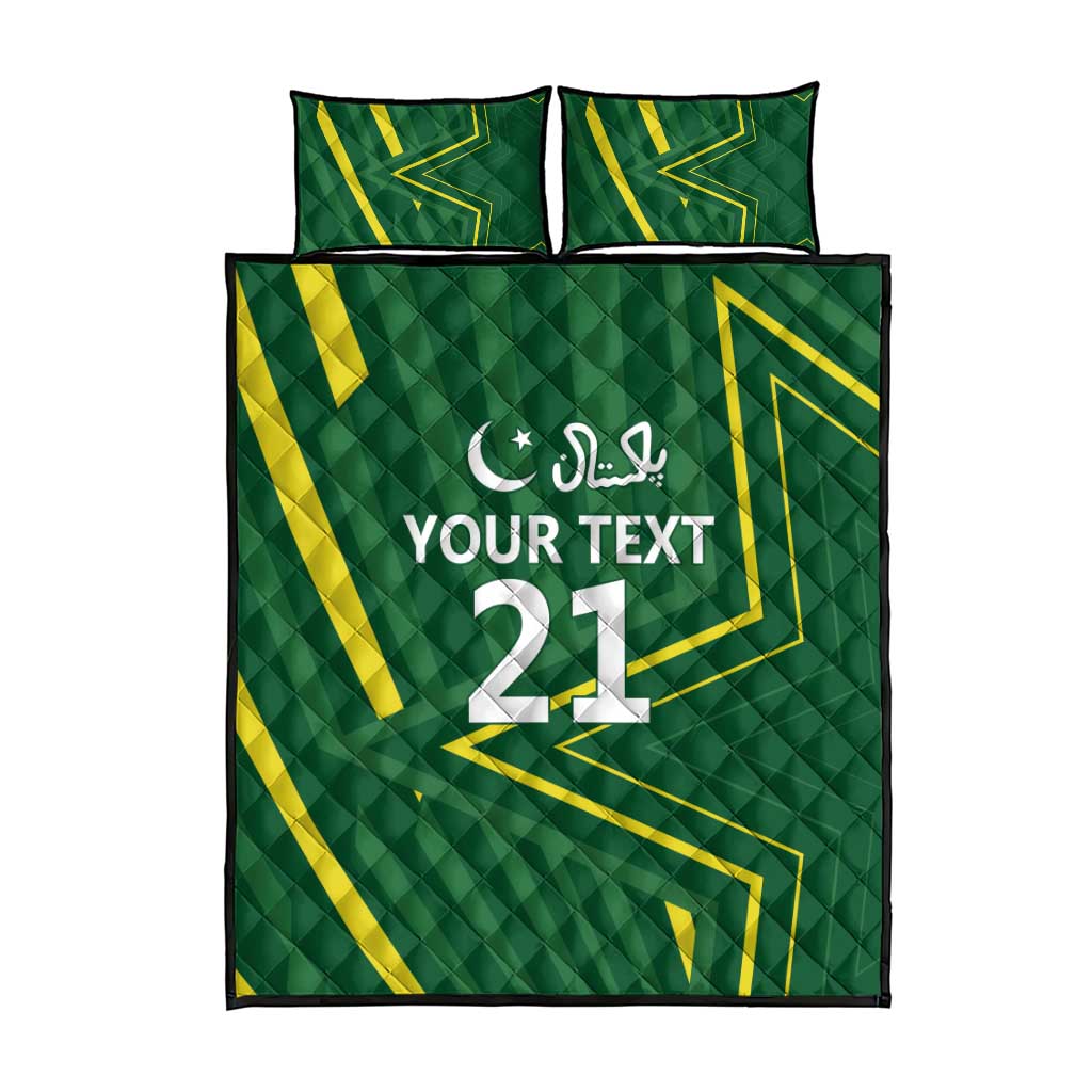 Pakistan Cricket Custom Quilt Bed Set Shaheen Falcon Go Champions