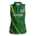Pakistan Cricket Custom Women Sleeveless Polo Shirt Shaheen Falcon Go Champions