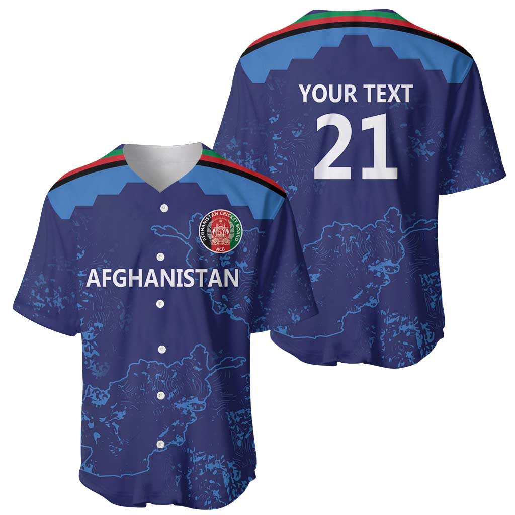 Afghan Atalans Cricket Custom Baseball Jersey Afghanistan Map with Sporty Style