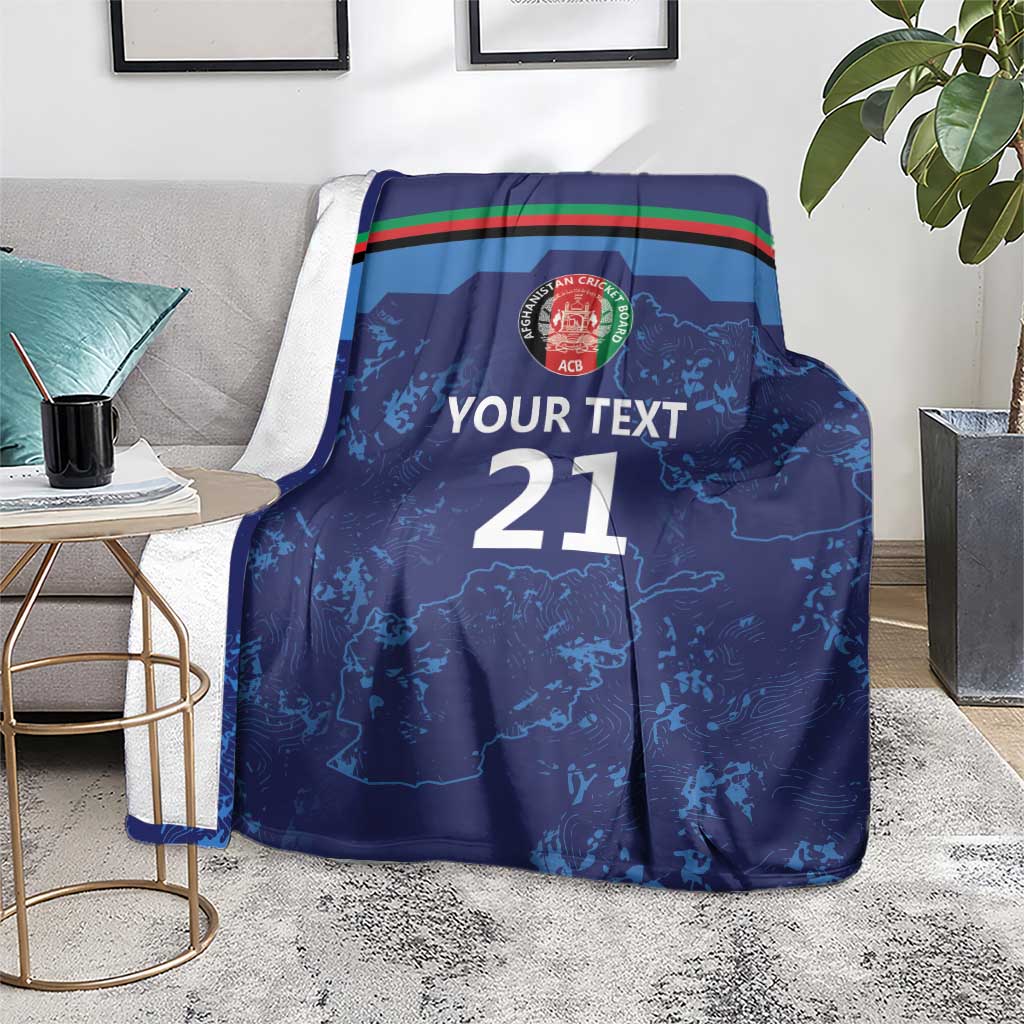 Afghan Atalans Cricket Custom Blanket Afghanistan Map with Sporty Style