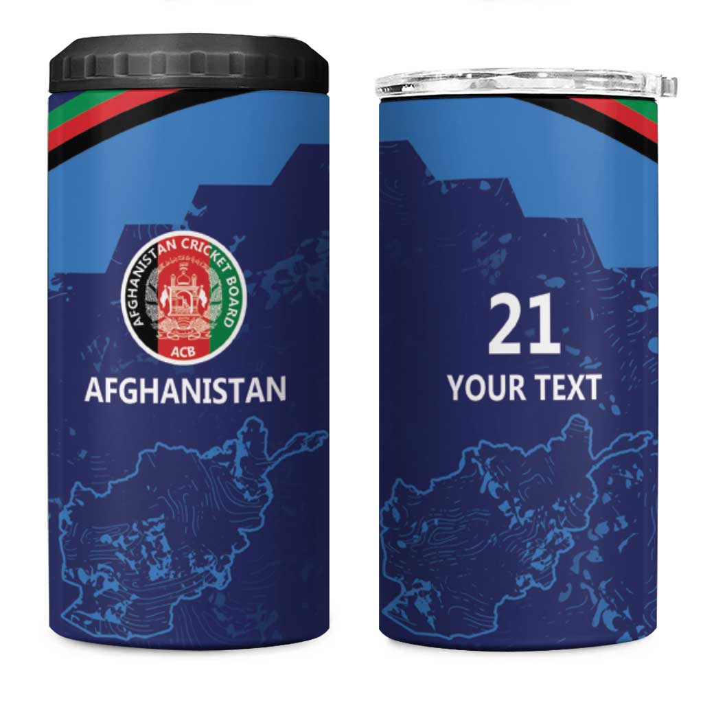 Afghan Atalans Cricket Custom 4 in 1 Can Cooler Tumbler Afghanistan Map with Sporty Style
