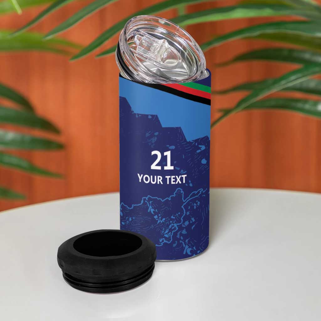 Afghan Atalans Cricket Custom 4 in 1 Can Cooler Tumbler Afghanistan Map with Sporty Style