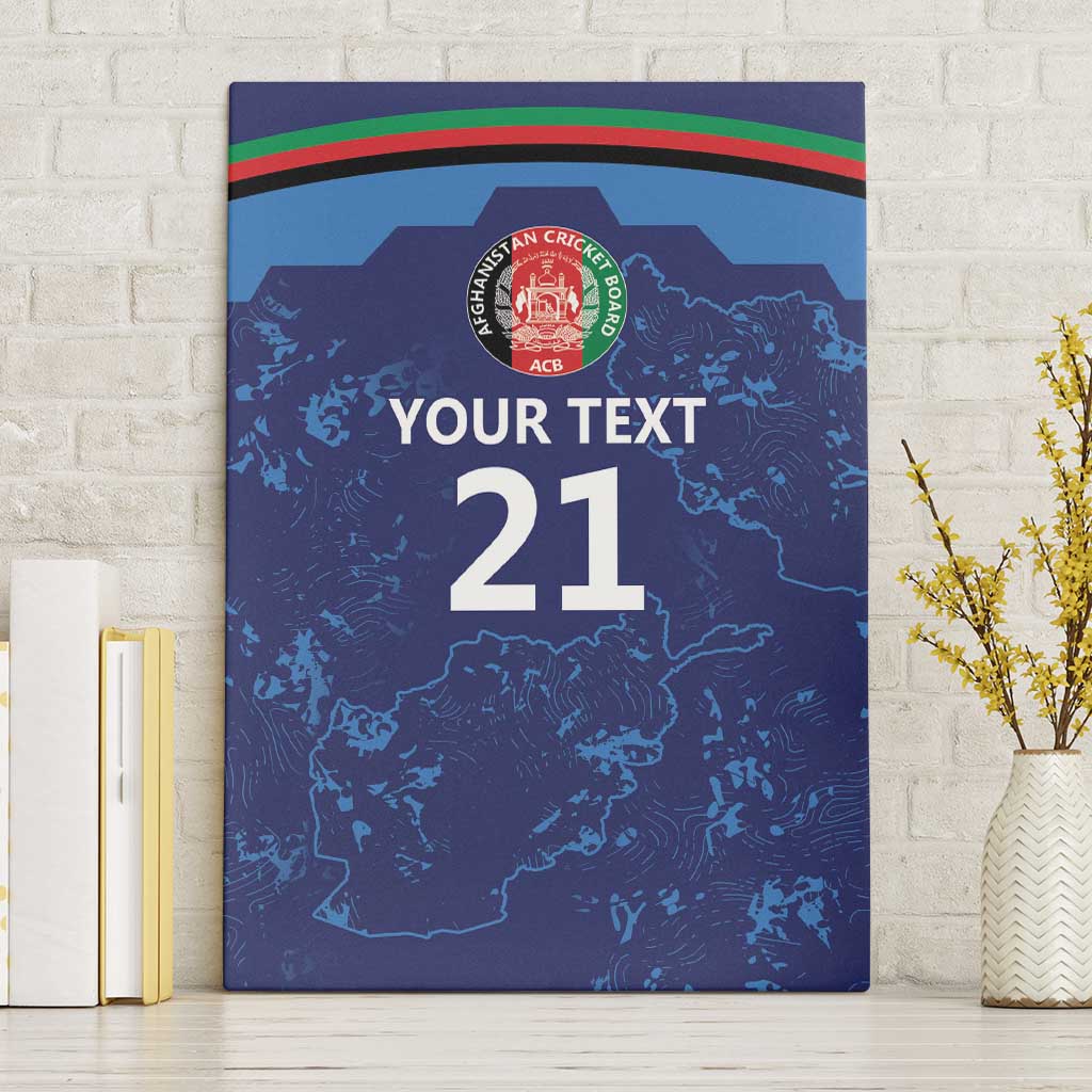 Afghan Atalans Cricket Custom Canvas Wall Art Afghanistan Map with Sporty Style
