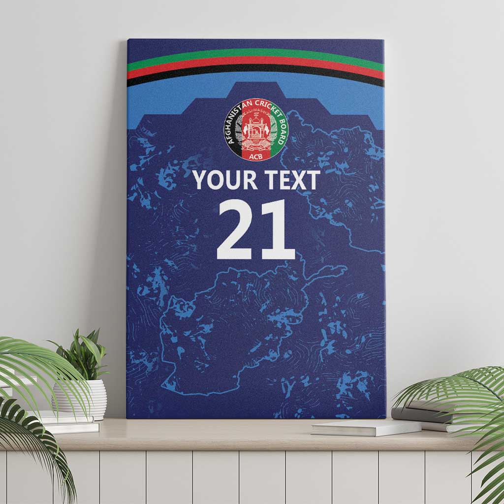 Afghan Atalans Cricket Custom Canvas Wall Art Afghanistan Map with Sporty Style
