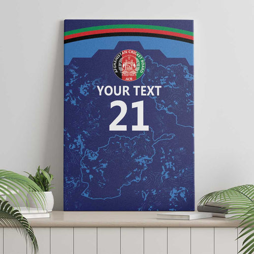 Afghan Atalans Cricket Custom Canvas Wall Art Afghanistan Map with Sporty Style