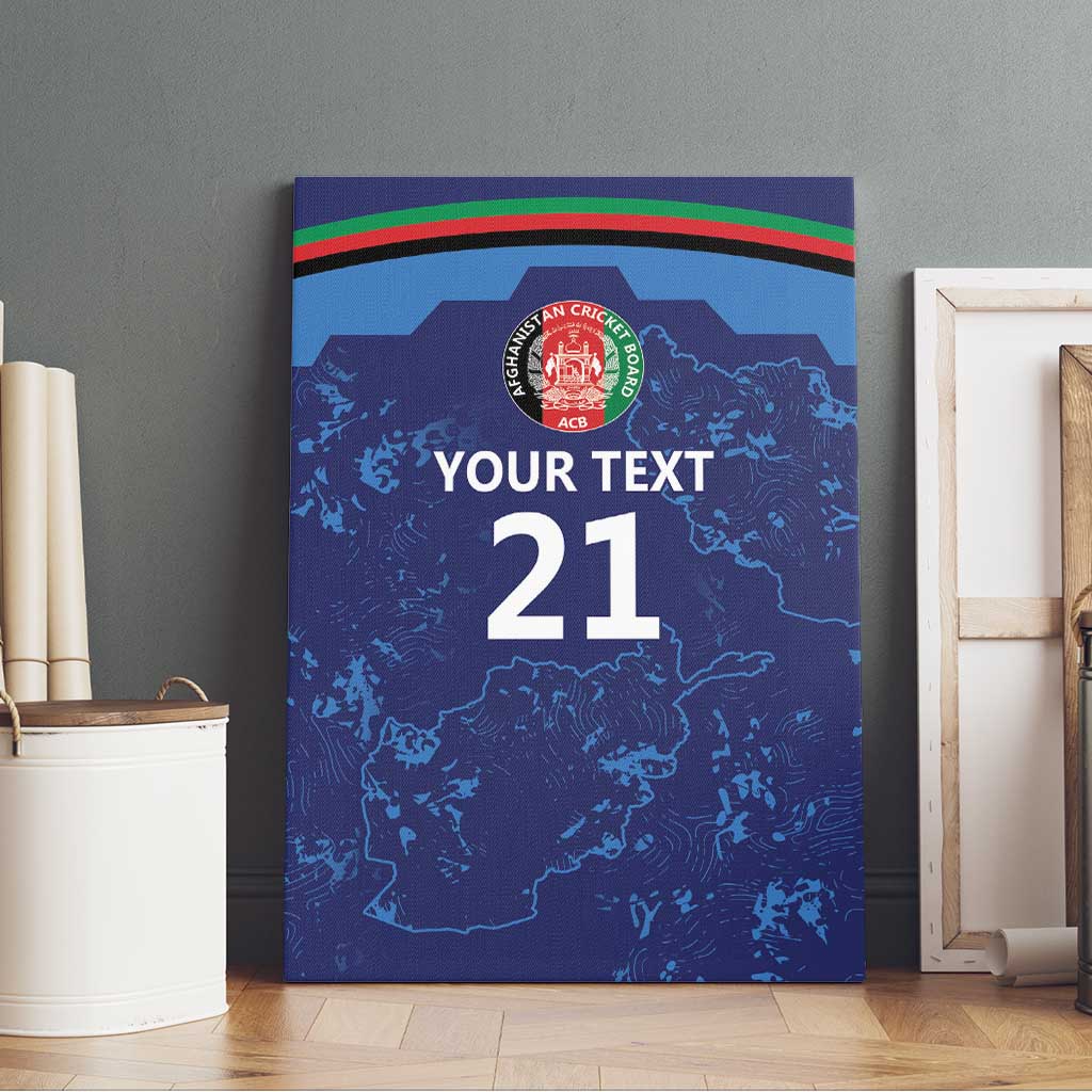 Afghan Atalans Cricket Custom Canvas Wall Art Afghanistan Map with Sporty Style