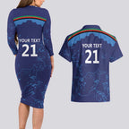 Afghan Atalans Cricket Custom Couples Matching Long Sleeve Bodycon Dress and Hawaiian Shirt Afghanistan Map with Sporty Style