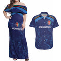 Afghan Atalans Cricket Custom Couples Matching Off Shoulder Maxi Dress and Hawaiian Shirt Afghanistan Map with Sporty Style