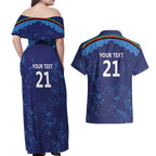 Afghan Atalans Cricket Custom Couples Matching Off Shoulder Maxi Dress and Hawaiian Shirt Afghanistan Map with Sporty Style
