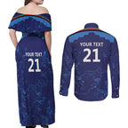 Afghan Atalans Cricket Custom Couples Matching Off Shoulder Maxi Dress and Long Sleeve Button Shirt Afghanistan Map with Sporty Style