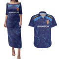 Afghan Atalans Cricket Custom Couples Matching Puletasi and Hawaiian Shirt Afghanistan Map with Sporty Style