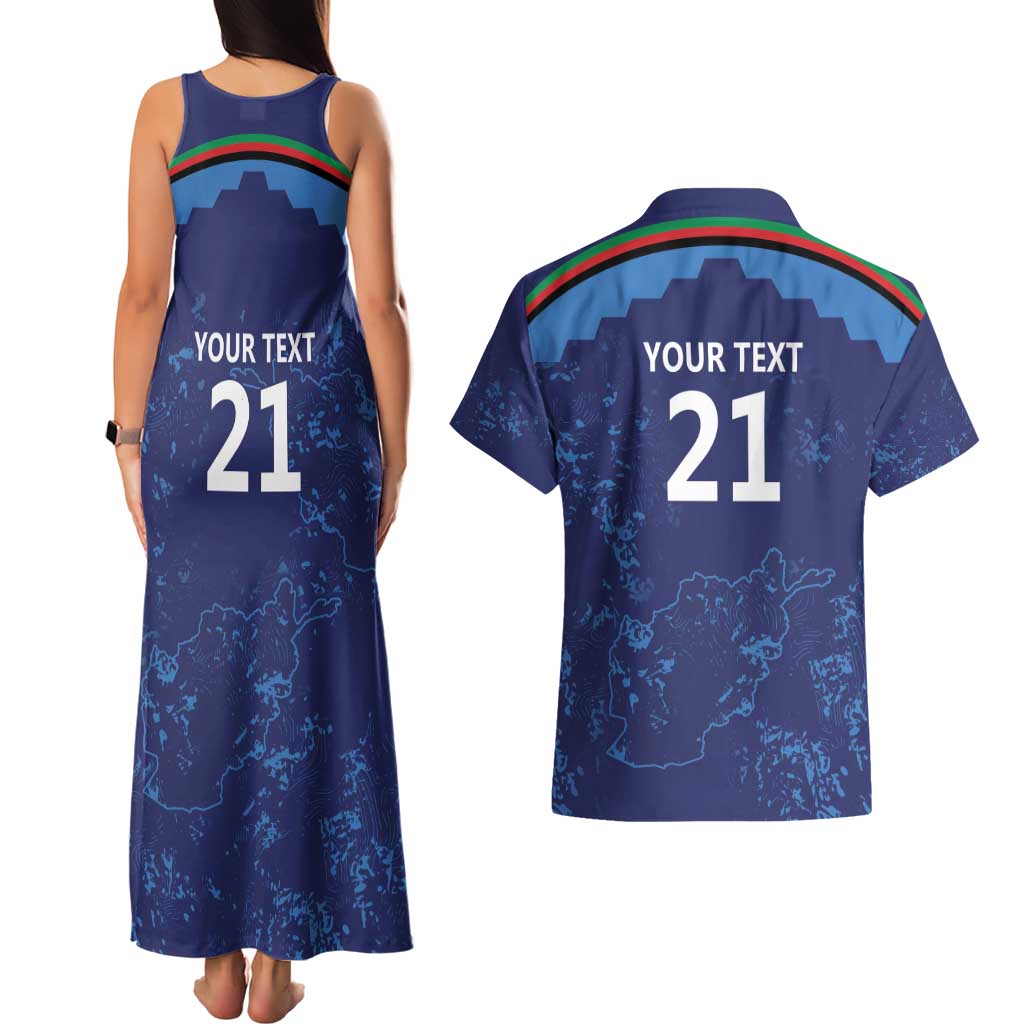 Afghan Atalans Cricket Custom Couples Matching Tank Maxi Dress and Hawaiian Shirt Afghanistan Map with Sporty Style