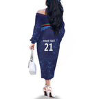 Afghan Atalans Cricket Custom Family Matching Off The Shoulder Long Sleeve Dress and Hawaiian Shirt Afghanistan Map with Sporty Style