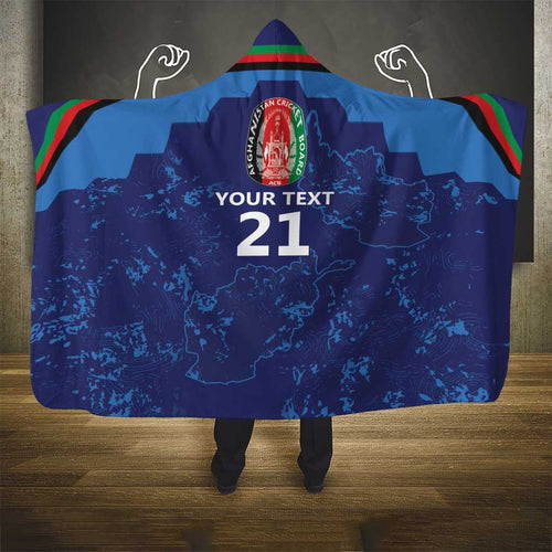 Afghan Atalans Cricket Custom Hooded Blanket Afghanistan Map with Sporty Style