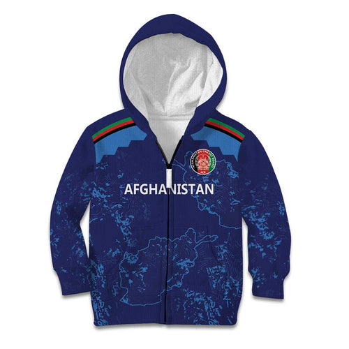 Afghan Atalans Cricket Custom Kid Hoodie Afghanistan Map with Sporty Style