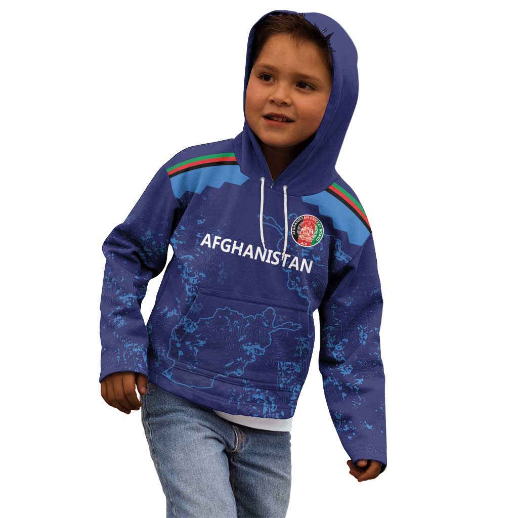 Afghan Atalans Cricket Custom Kid Hoodie Afghanistan Map with Sporty Style