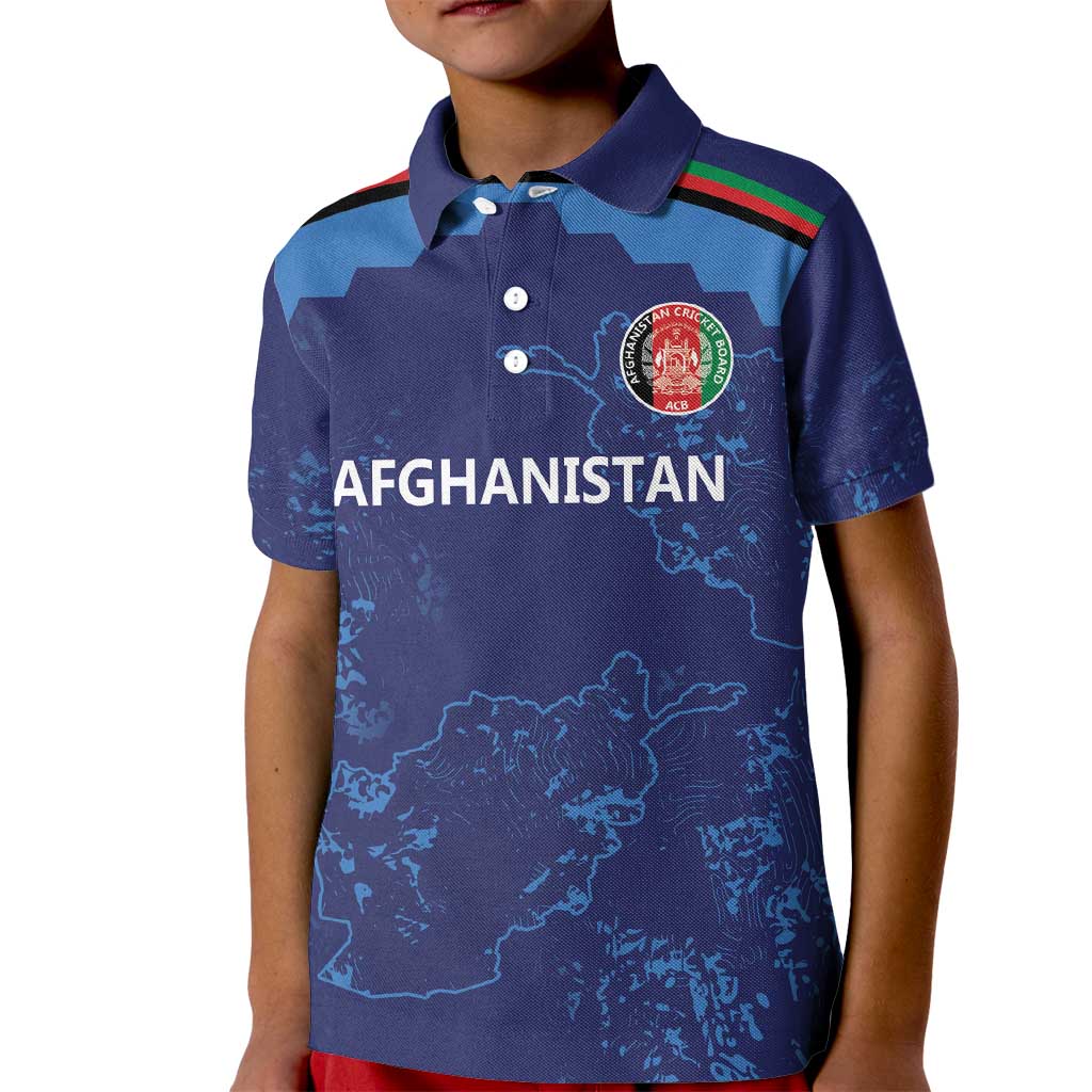 Afghan Atalans Cricket Custom Kid Polo Shirt Afghanistan Map with Sporty Style