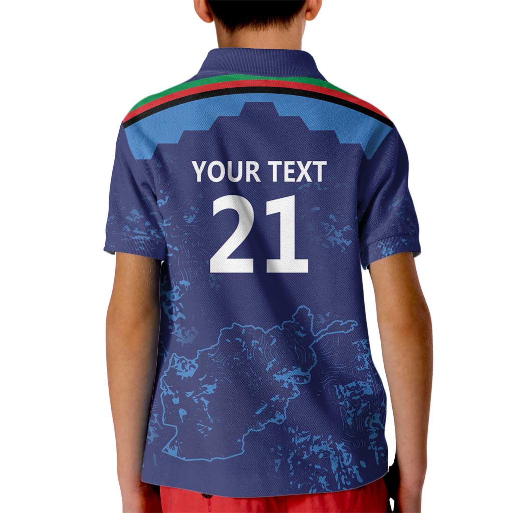 Afghan Atalans Cricket Custom Kid Polo Shirt Afghanistan Map with Sporty Style