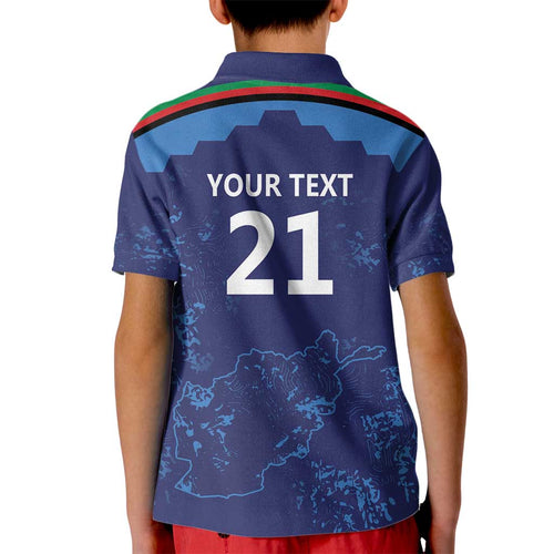 Afghan Atalans Cricket Custom Kid Polo Shirt Afghanistan Map with Sporty Style