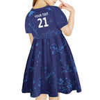 Afghan Atalans Cricket Custom Kid Short Sleeve Dress Afghanistan Map with Sporty Style