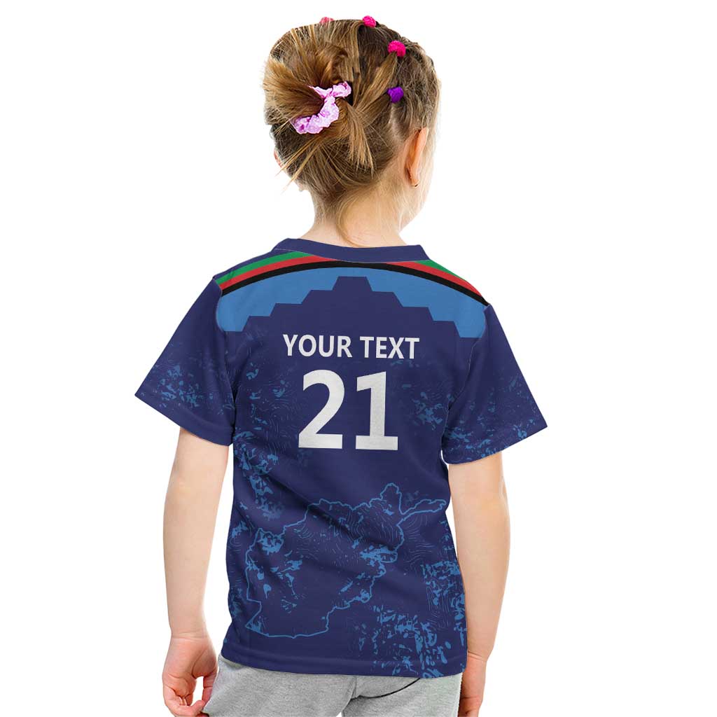Afghan Atalans Cricket Custom Kid T Shirt Afghanistan Map with Sporty Style