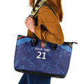 Afghan Atalans Cricket Custom Leather Tote Bag Afghanistan Map with Sporty Style
