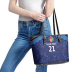 Afghan Atalans Cricket Custom Leather Tote Bag Afghanistan Map with Sporty Style