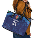Afghan Atalans Cricket Custom Leather Tote Bag Afghanistan Map with Sporty Style