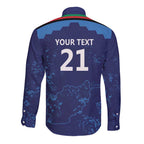 Afghan Atalans Cricket Custom Long Sleeve Button Shirt Afghanistan Map with Sporty Style