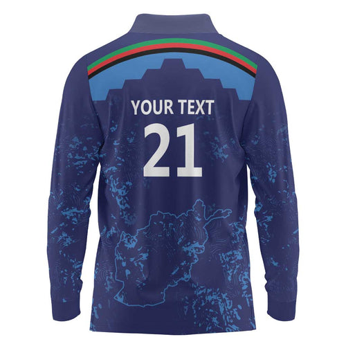 Afghan Atalans Cricket Custom Long Sleeve Polo Shirt Afghanistan Map with Sporty Style
