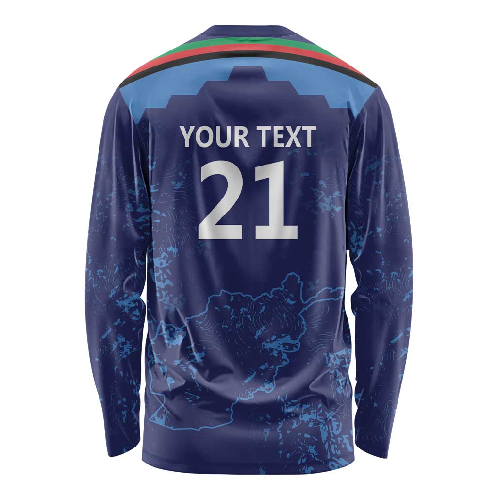 Afghan Atalans Cricket Custom Long Sleeve Shirt Afghanistan Map with Sporty Style
