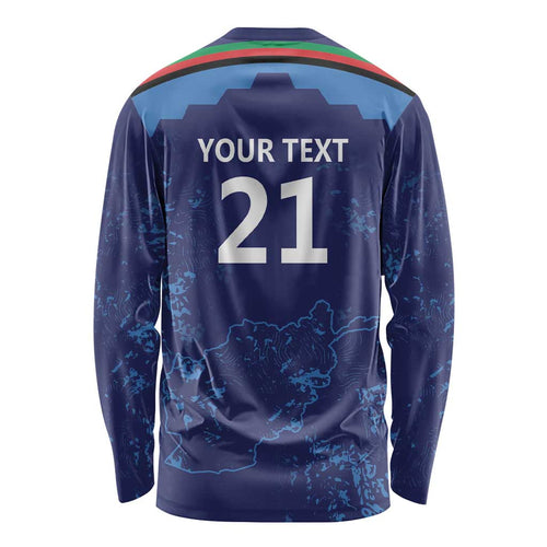 Afghan Atalans Cricket Custom Long Sleeve Shirt Afghanistan Map with Sporty Style