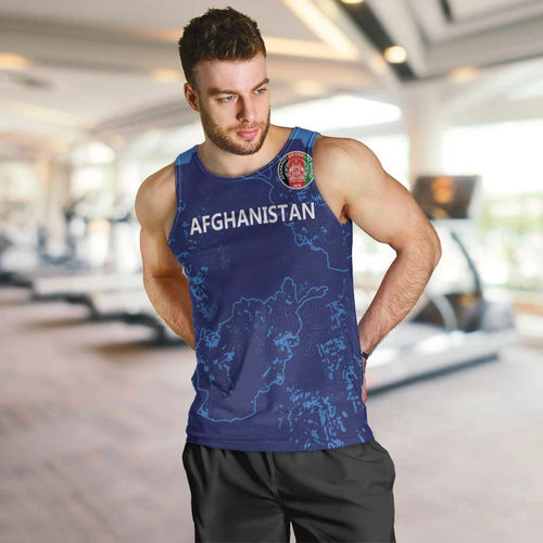 Afghan Atalans Cricket Custom Men Tank Top Afghanistan Map with Sporty Style