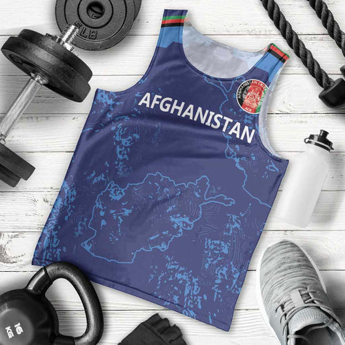 Afghan Atalans Cricket Custom Men Tank Top Afghanistan Map with Sporty Style