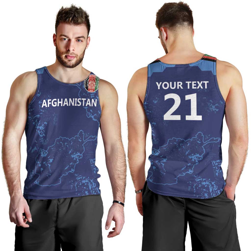 Afghan Atalans Cricket Custom Men Tank Top Afghanistan Map with Sporty Style
