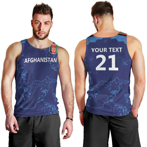 Afghan Atalans Cricket Custom Men Tank Top Afghanistan Map with Sporty Style