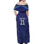 Afghan Atalans Cricket Custom Off Shoulder Maxi Dress Afghanistan Map with Sporty Style