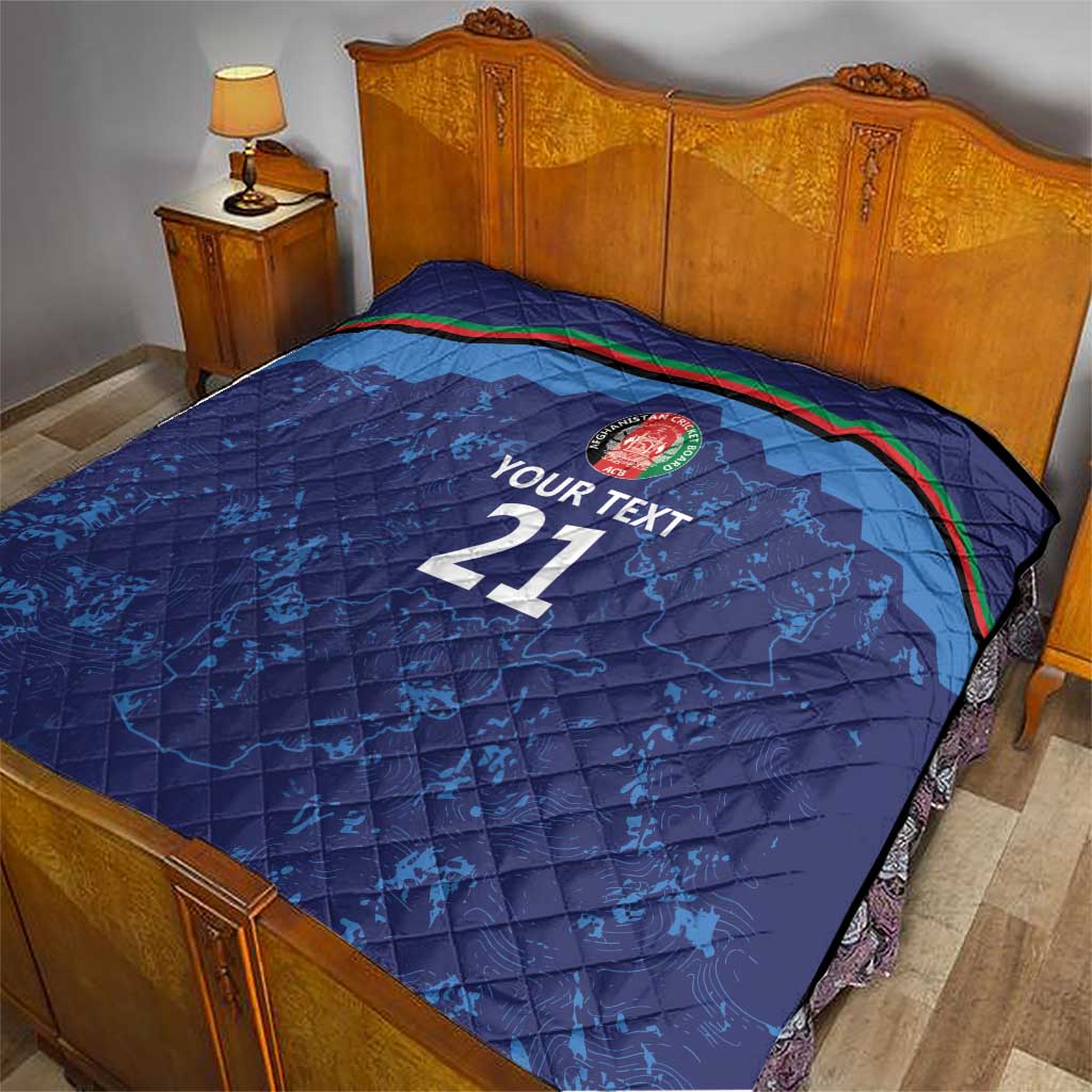 Afghan Atalans Cricket Custom Quilt Afghanistan Map with Sporty Style