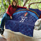 Afghan Atalans Cricket Custom Quilt Afghanistan Map with Sporty Style