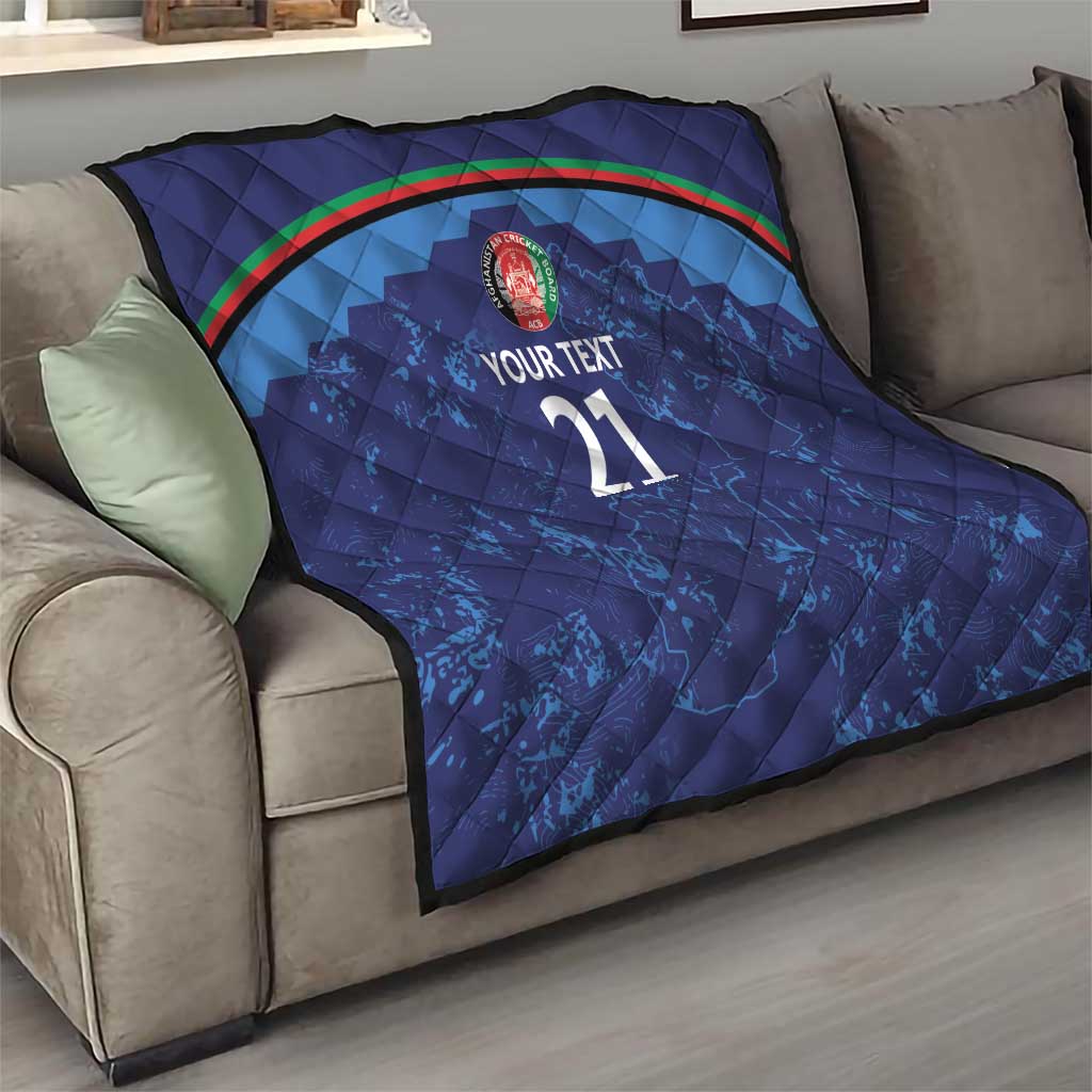 Afghan Atalans Cricket Custom Quilt Afghanistan Map with Sporty Style