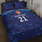 Afghan Atalans Cricket Custom Quilt Bed Set Afghanistan Map with Sporty Style