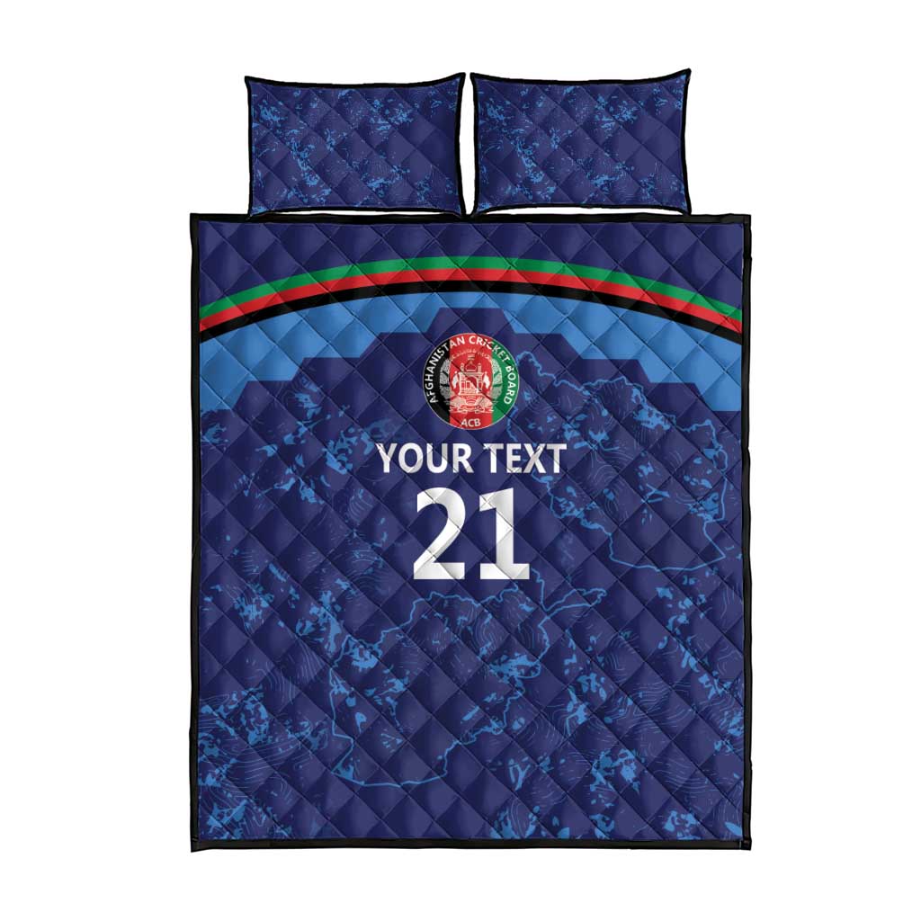Afghan Atalans Cricket Custom Quilt Bed Set Afghanistan Map with Sporty Style