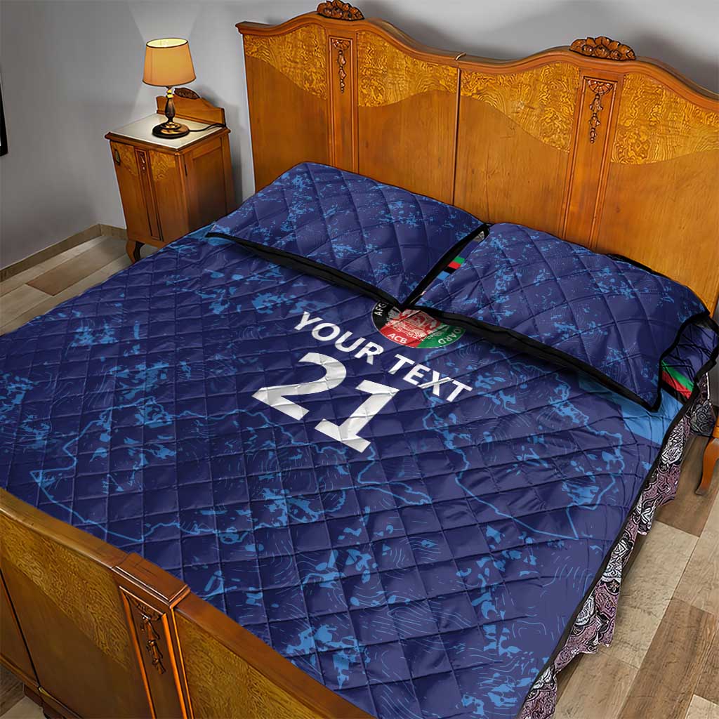 Afghan Atalans Cricket Custom Quilt Bed Set Afghanistan Map with Sporty Style